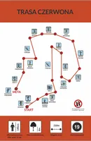Schemat trasy czerwona – park linowy ALFA Jastarnia