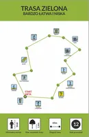 Schemat trasy zielona – park linowy ALFA Szymbark