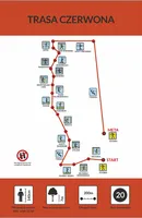 Schemat trasy czerwona – park linowy ALFA Władysławowo