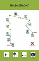 Schemat trasy zielona – park linowy ALFA Władysławowo